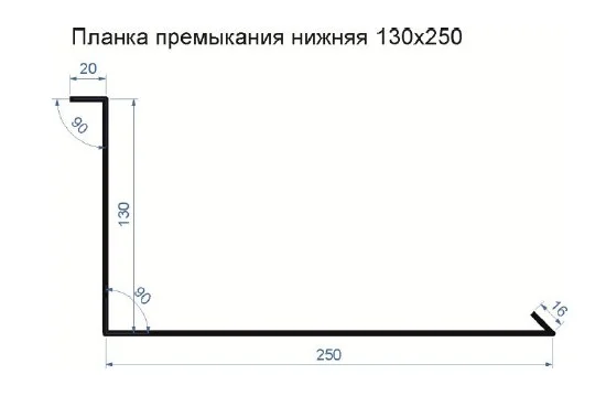 эскиз планки примыкания нижней